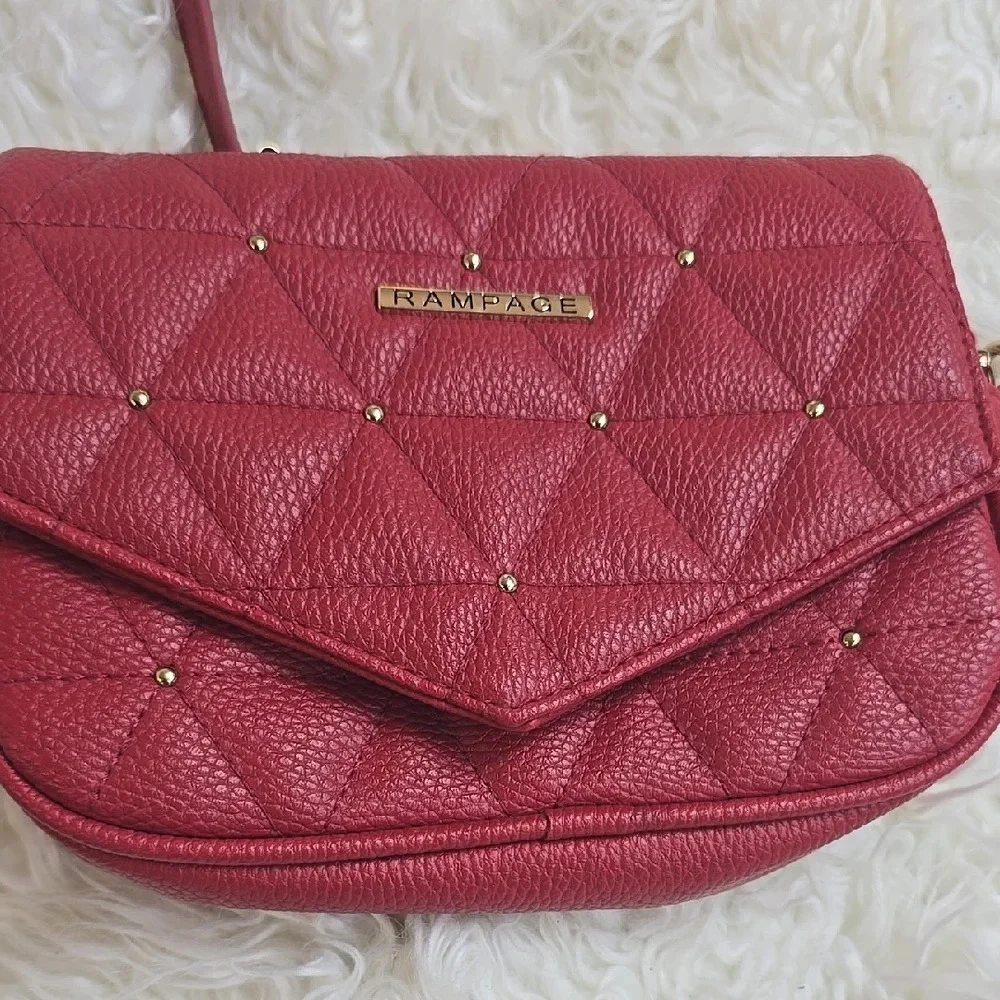 Kate Spade Red Quilted Crossbody Bag with Gold Details